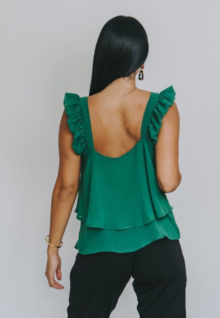 blusa noah verde espalda