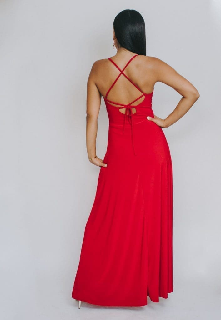 vestido zara rojo espalda