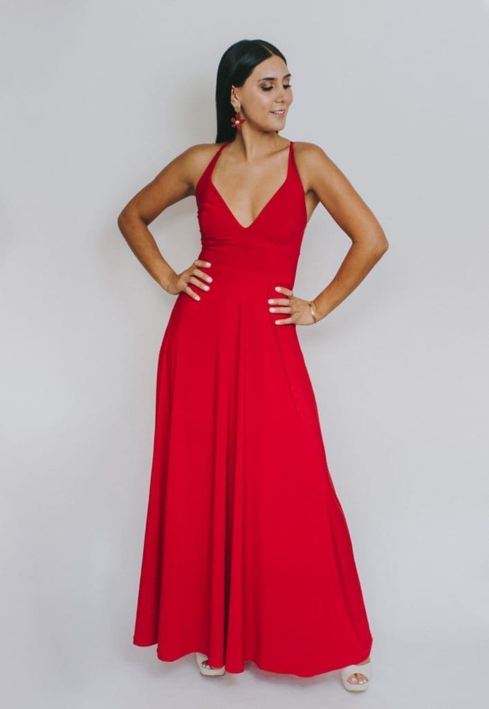 vestido zara rojo italiano