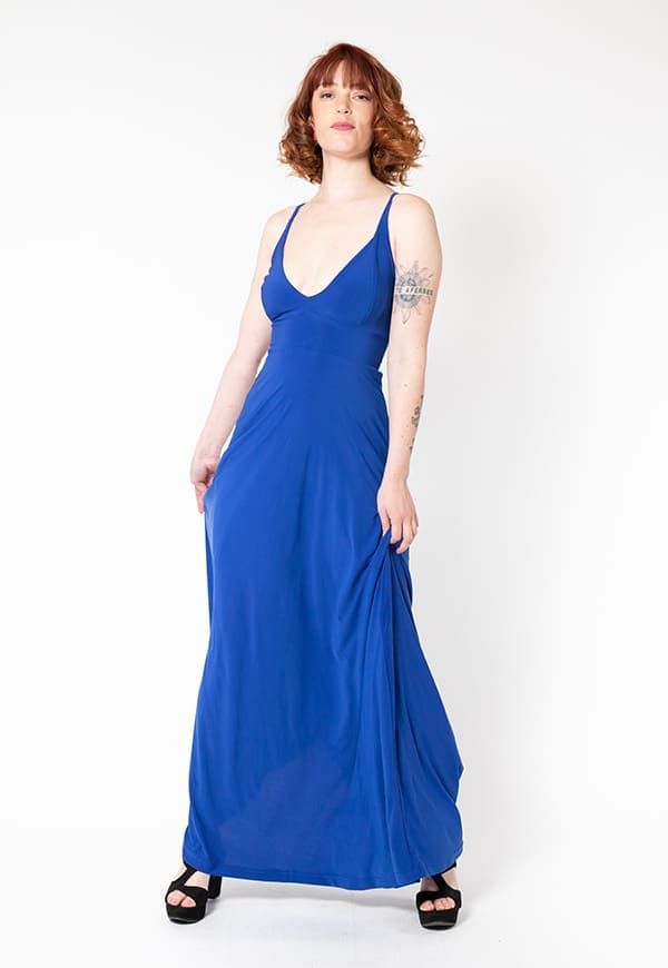 vestido zara azulino